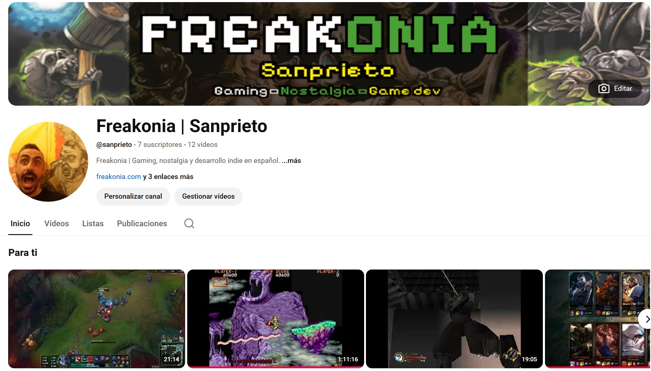 @SANPRIETO — Canal de YouTube Gaming